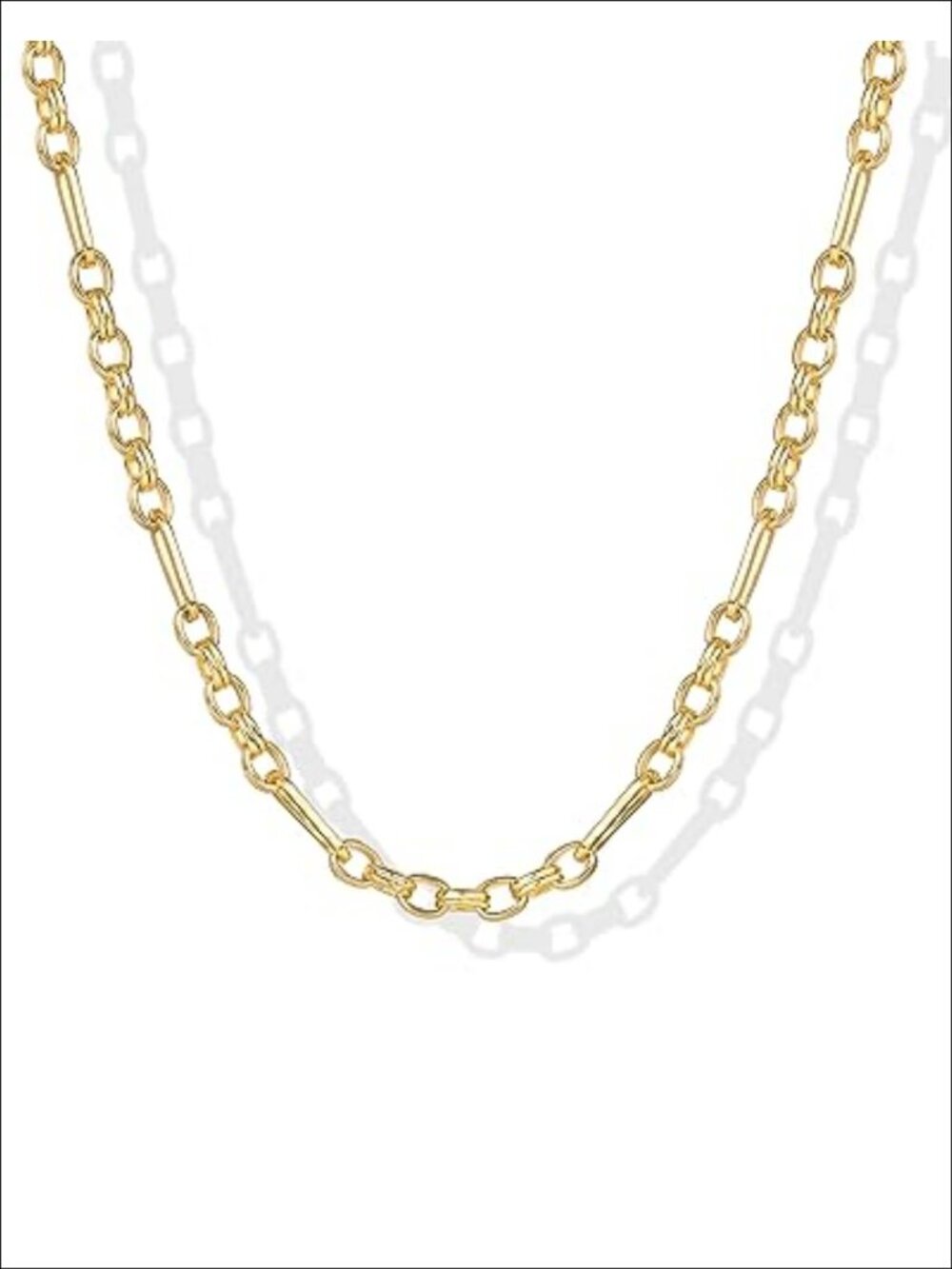 14K Yellow Gold Plated Adjustable Layering Chain Necklace